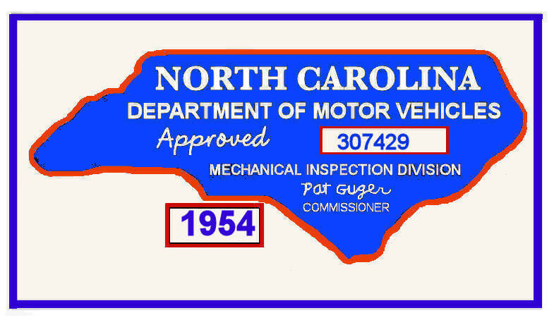 1954 NC Inspection sticker (Estimate)